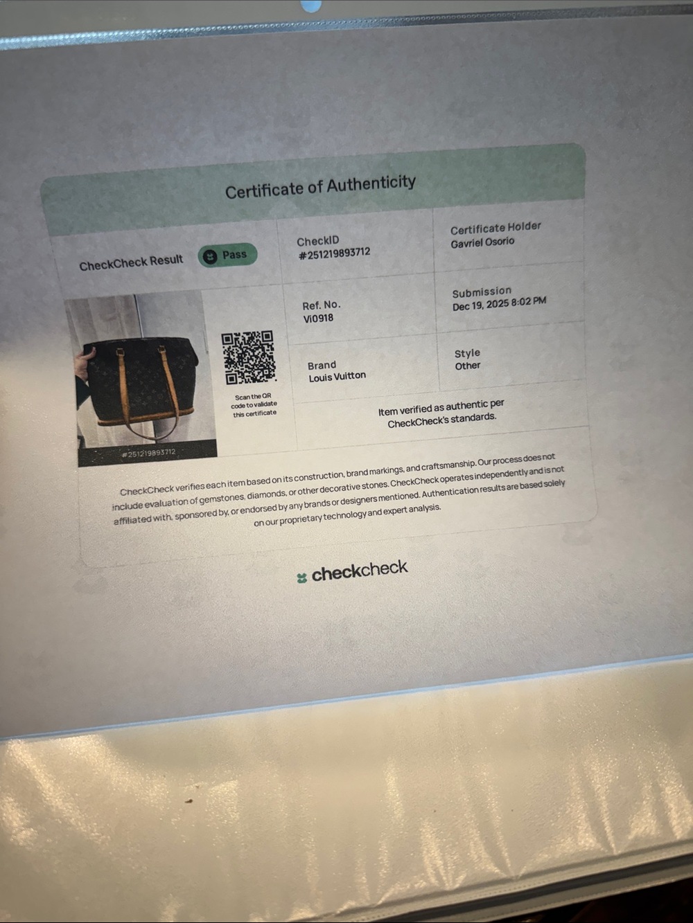 Louis Vuitton Babylone Monogram Canvas Tote with Certificate of Authenticity - Picture 13 of 14